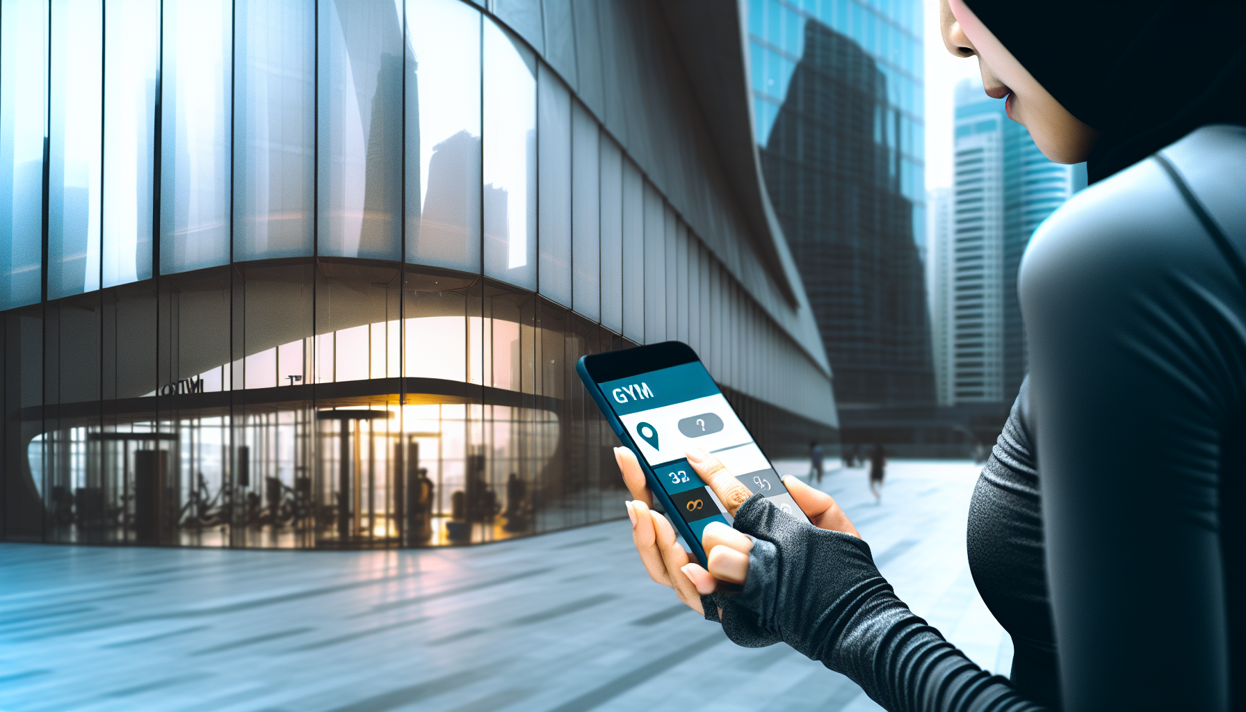 Searching for a gym on a smartphone screen