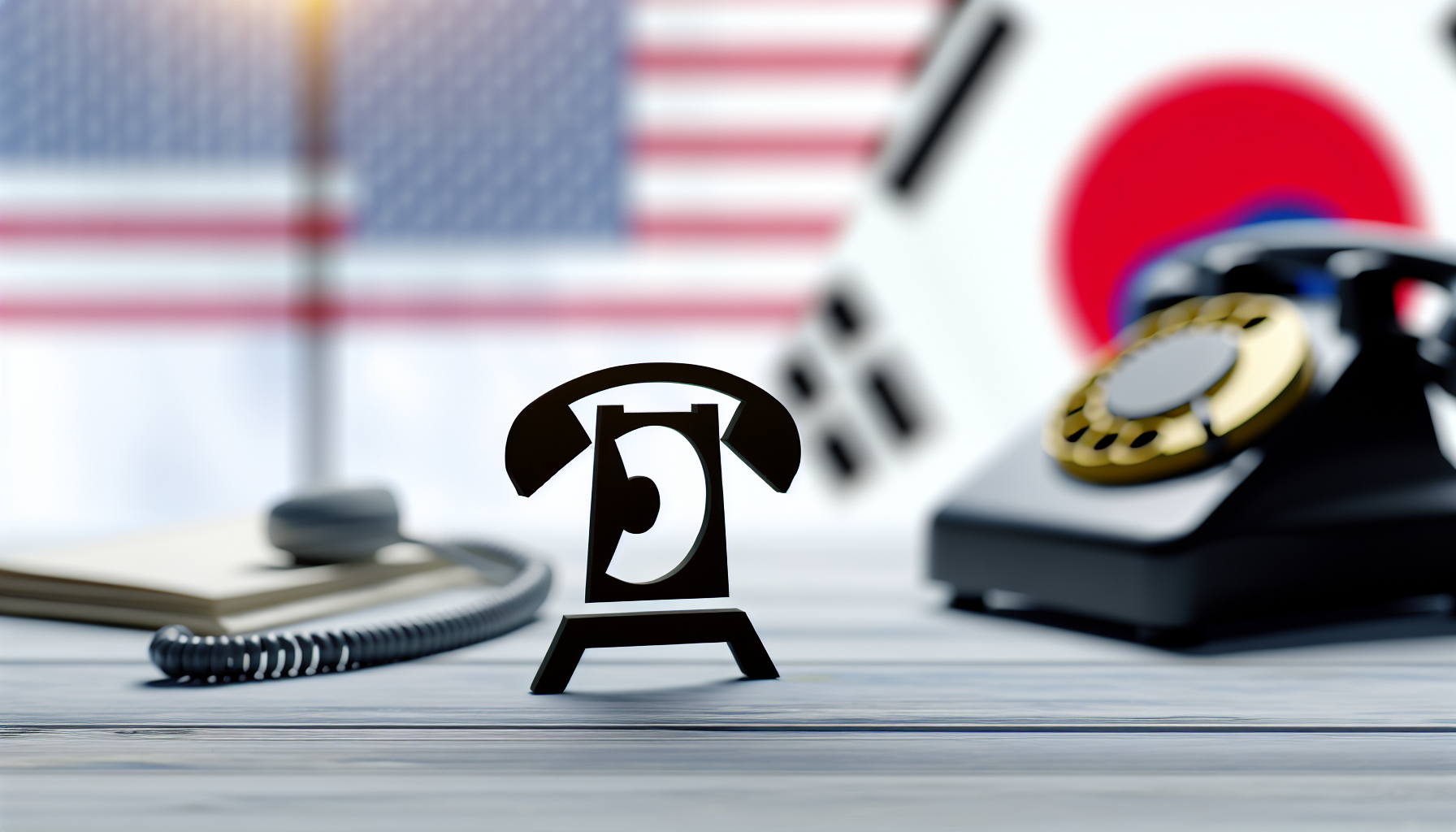 韓国とアメリカをつなぐ電話の画像