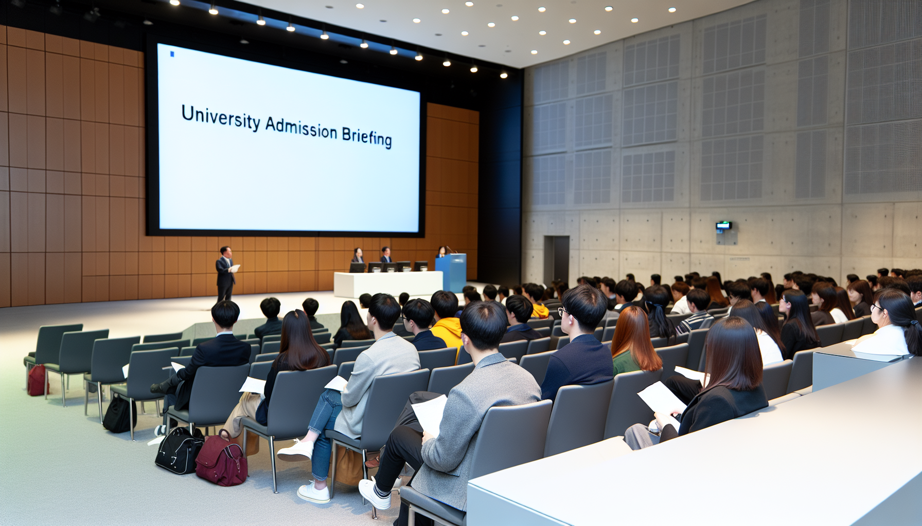 韓国の大学入学説明会のシーン
