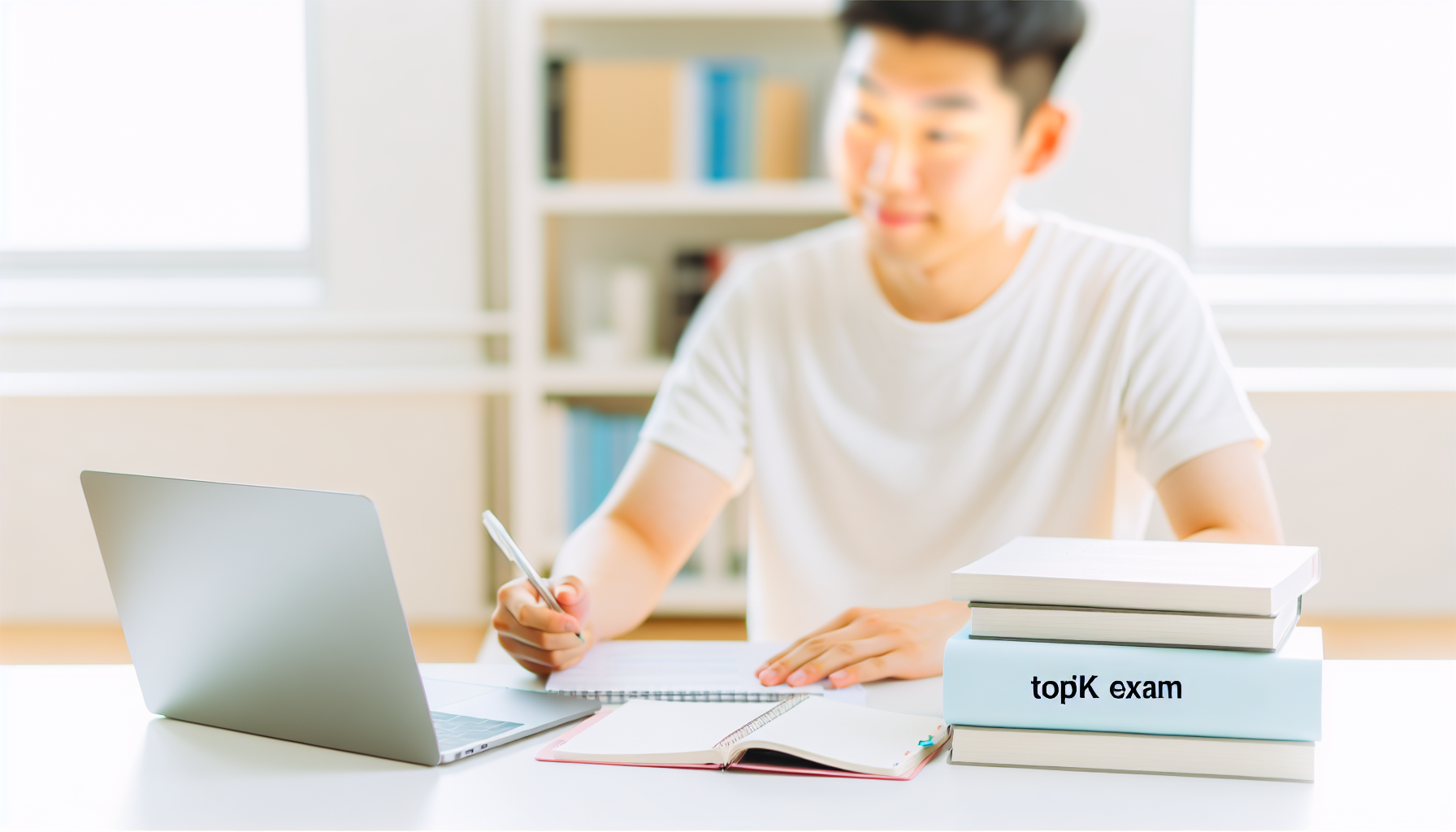 TOPIK試験の準備計画を立てている学生