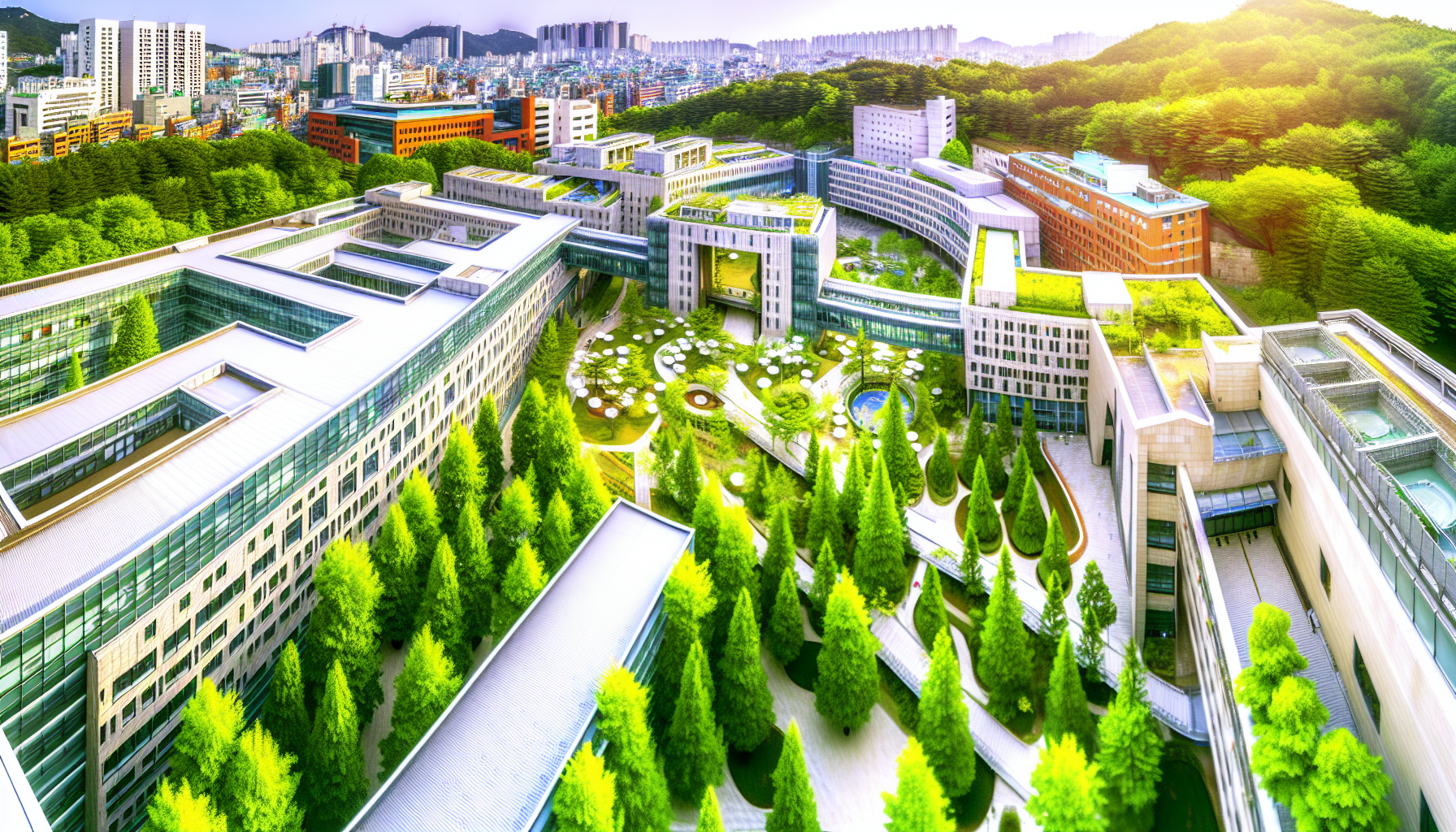 ソウルの大学キャンパスの全景